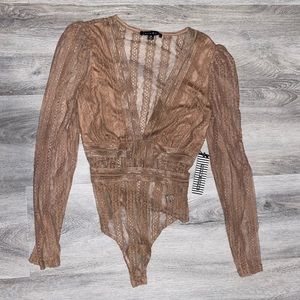 beige laced one piece